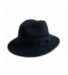 Vitality Shop Women's 100% Wool Felt Hat Jazz Hat Cowboy Hat With Big Bowknot - Navy - C3185N95DHR