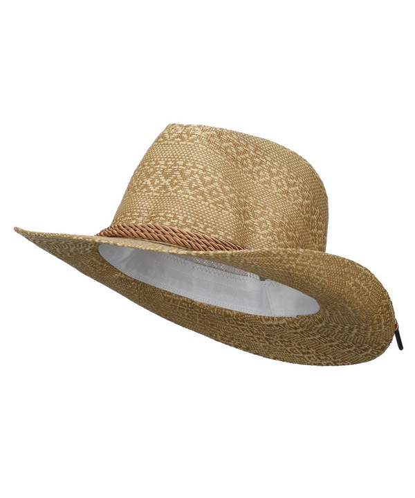 Men's Mix Braid Large Brim Fedora - Tan - CD11WTIYC11