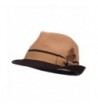 Two Tone Fedora with Feather - Camel - CG126E0QCPX
