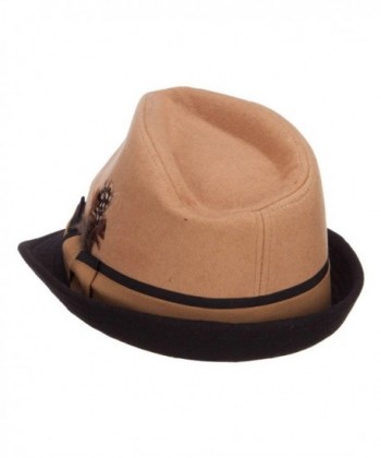 Two Tone Fedora Feather Camel