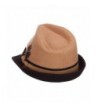 Two Tone Fedora Feather Camel