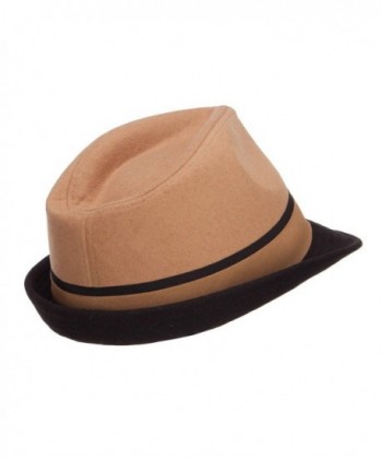 Two Tone Fedora Feather Camel in Men's Fedoras