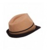 Two Tone Fedora Feather Camel in Men's Fedoras