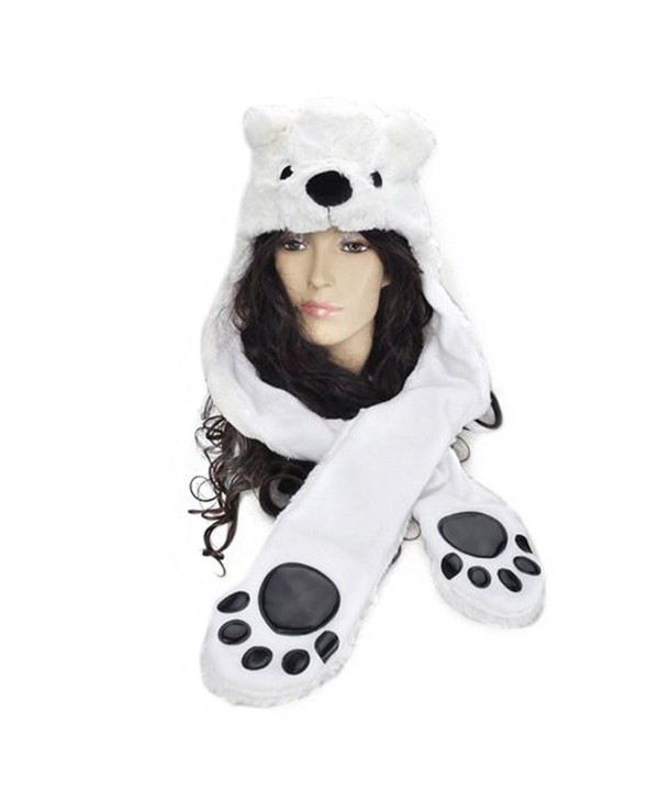 TopTie Ladies Kids Teens Babies Long Animal Hat- Bear- Polar Bear- Faux Fur - Polar Bear - CU11PI1EQN5