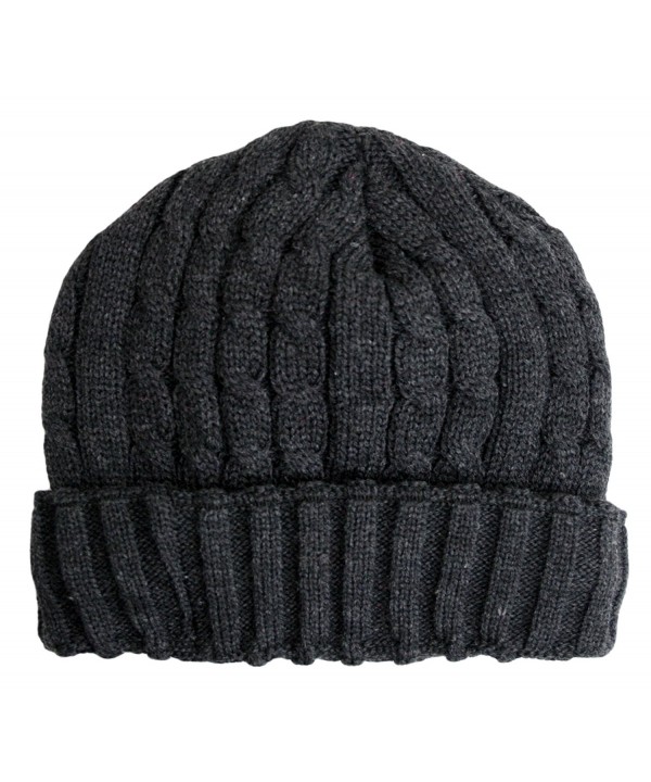 Wonderful Fashion Trendy Winter Warm Soft Beanie Cable Knitted Hat Cap For Women and Men - Charcoal - CR127H066ZF