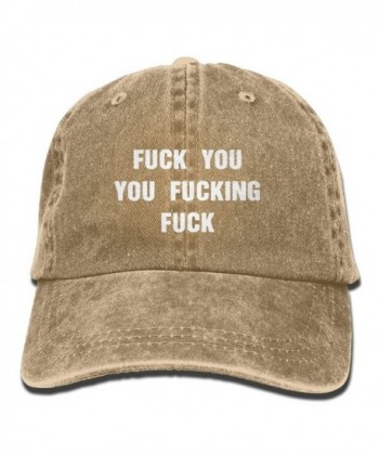 Men's Or Women's FUCK YOU YOU FUCKING FUCK Denim Fabric Baseball Hat Adjustable Dad Hat - Natural - C4187ZA0CD9