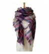 DB MOON Women's Tartan Plaid Blanket Fashion Scarf Wrap Shawl ( Oversized ) - 5 Beige and Pink - CB12NSWMET8