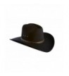 Faux Felt Wide Brim Western Cowboy Hat - Black - CF11GG65QU3