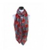 DDLBiz(TM) Gift Series Red Poppy Print Long Scarf Flower Beach Wrap - Grey - CL1296LNOSP