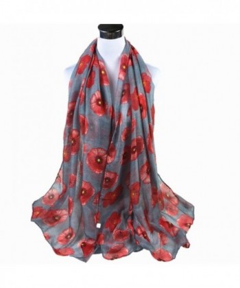 DDLBiz Poppy Print Scarf Flower