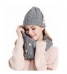 Bienvenu Women Lady Winter Warm Knitted Infinity Scarf and Beanie Hat Set - Gray - CL12MFYLZ1X