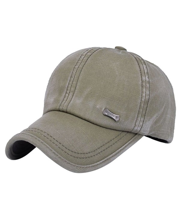 MatchLife Unisex Stone Washed Cotton Baseball Cap Hat Solid Adjustable Size - Style 1-green - CO1850H4AQX