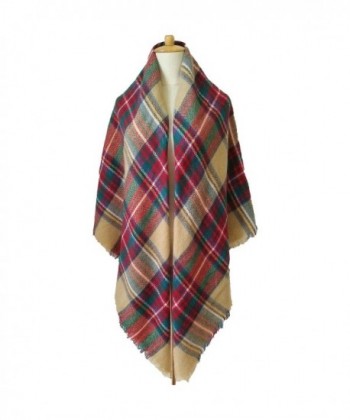 Womens Stylish Plaid Blanket Scarf