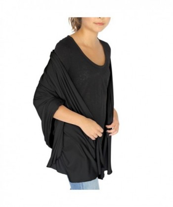 HappyLuxe Wayfarer Travel Wrap and Shawl- Cozy Travel Blanket- Built in Neck Warmer - Brushed Jet Black - CB1827HYLI9