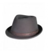 City Hunter Pmw86 Pamoa Wool Felt Fedora with Crocodile Leather Trim ( 3 Colors ) - Dark Grey - CT11G0J6J6B