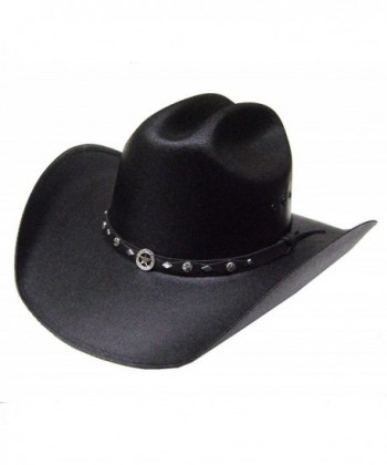 Modestone Unisex Traditional Straw Cowboy Hat Sheriff Star Hatband black - CI12HVEMEV7