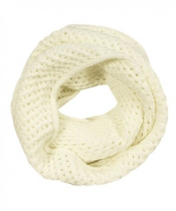 Wrapables Thick Knitted Winter Warm Infinity Scarf - Snow White - C5189Q8O64G