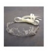 Mariell Freshwater Pearl Crystal Wedding Headband Hair Vine with Ribbons - CI12G8ZJ73N