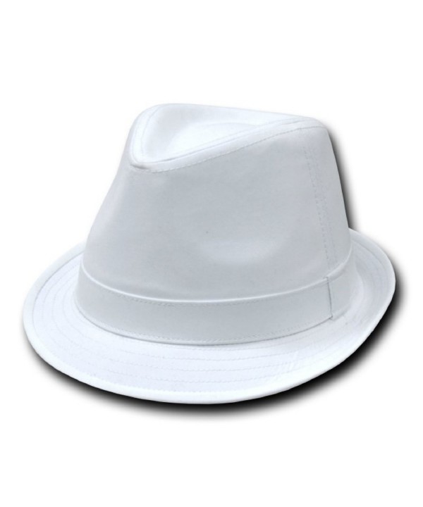 DECKY Basic Poly Woven Fedora Hats (WHITE / WHITE- L / XL) - CB113LQBJMP