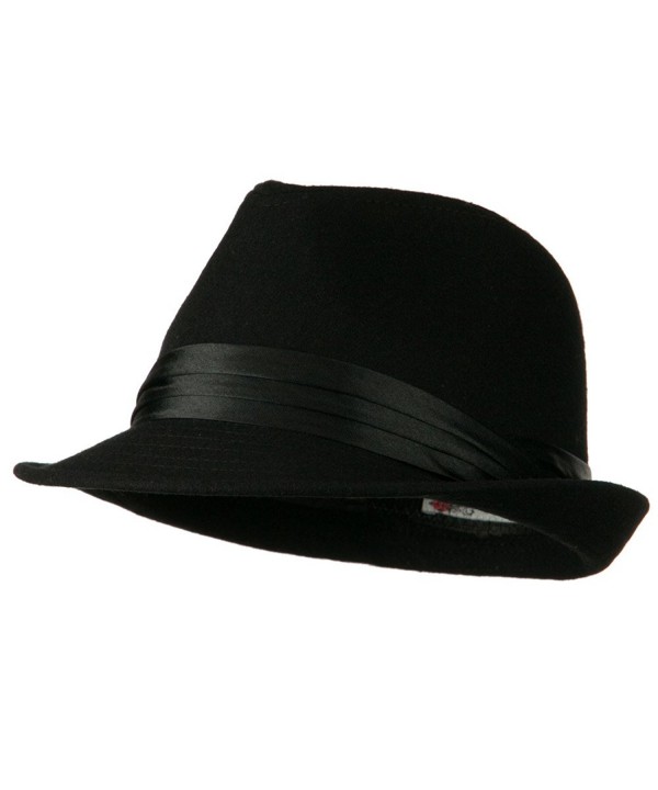 Fedora with Pleated Satin Band - Black W18S44D - C811BKA282X