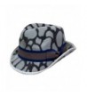 Luxury Divas Animal Print Wool Fedora Hat - Gray - CB1155SYJBP