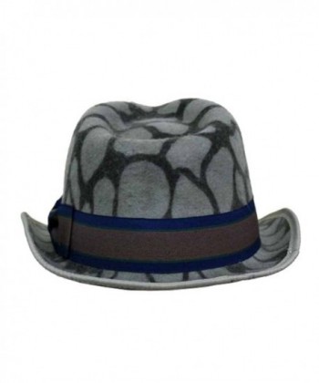 Gray Animal Print Wool Fedora