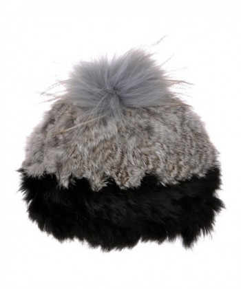 ZLYC Luxurious Rabbit Knitted Cossack in Women's Skullies & Beanies