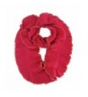 Ruffled Edge Knit Infinity Circle Scarf - Magenta - CU11EA1TFXJ