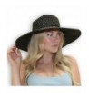 Del Mar - Women's Packable Wide Brim Casual Sun Hat (Black) - CI11UYJIMD1