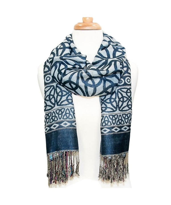 Elegant Celtic Knotwork Scarf- Iconic Celtic Knot design- Denim Blue - CO12G20EXSX