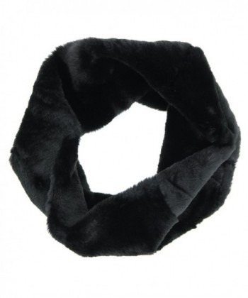 Elegant Essence Fluffy Faux Fur Tube Neck Warmer Scarf - Black - CH187IYLDTG