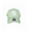 New York Yankees Strapback Hat 47 Brand Pastel Clean Up Slouch Fit - Hemlock Green - CU17YLK8M2X