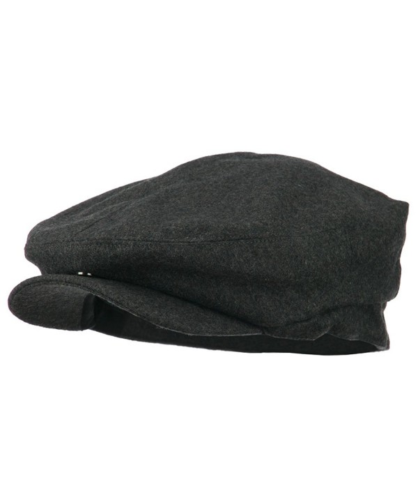 Men's Classic 8 Panel Wool Blend Newsboy Snap Brim Collection Hat (X ...