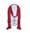 Alloy jewelry pendants necklace angel wings cross jewelry scarf women beaded scarves - Red11 - CU12G9UATC9