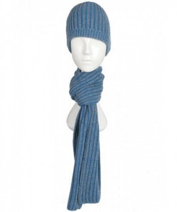 Ypser Winter Beanie Hat Scarf Set Warm Knit Skull Cap and Scarf for Men Women - Deep Blue - C2187EWAOKY