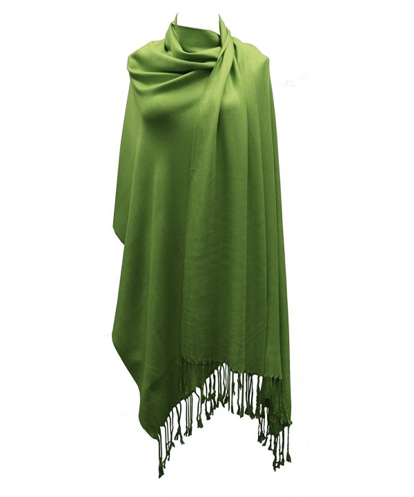 Marilyn & Main Women's Solid Pashmina Cover-Up Shawl Scarf - Green - CF17YHK82YA