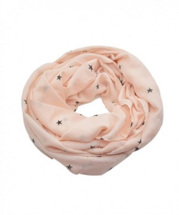 Voile Star Print Thin Infinity Circle Loop Scarf - Pink - CY1875HONKO