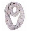 Fasker Womens CC Style Scarf Winter Warm Ribbed Knit Infinity Circle Loop Scarf - Beige - CV18906IT09