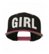 Flat Bill Hip Hop Casual Girl Embroidered Cap - Black Pink - CA11KCHJOTB