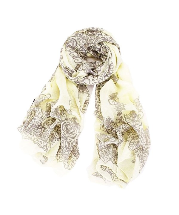 EAST 2 WEST Women's Fashion Soft Long Wrap Chiffon Scarf (Japan Import) - Yellow - CI11MYEPQJH