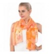 ADVANOVA Ideal Gift for Women 100% Silk Floral Scarf Evening Wrap Wedding Shawl Gift Box - Orange - CX1868ECRTK