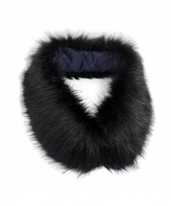 Modelshow Imitation Faux Fur Long Detachable False Collar Scarf Neck Wrap Neckerchiefs for Coat - Black - C3187IWL6ZI