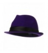 Ladies Wool Felt Fedora Hat - Purple - CX1190QL6YV