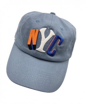 qumeng zzk QM NYC Baseball Cap Dad Hats 3D Embroidered Adjustable Snapback Cotton Unisex - Denim - C0187K06OOE