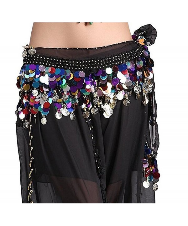 Gold Coin Belly Dance Hip Scarf Skirt Wrap Dancing Costume Sequin ...