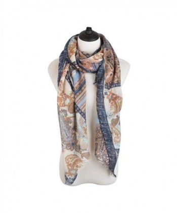Premium Tribal Paisley Floral Frayed in Fashion Scarves