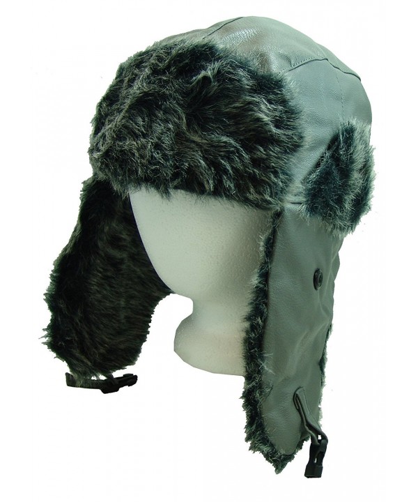 Furocity Hats Faux-Leather and Polyester Fur Trapper Hat - Gray - CK110ZCSY49