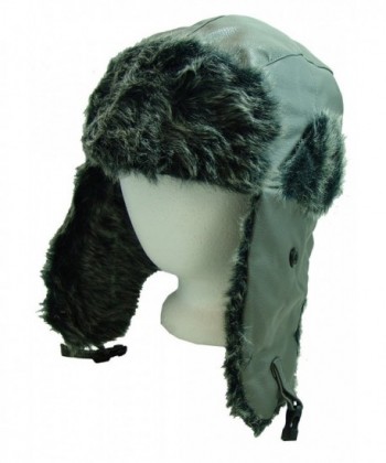 Furocity Hats Faux-Leather and Polyester Fur Trapper Hat - Gray - CK110ZCSY49