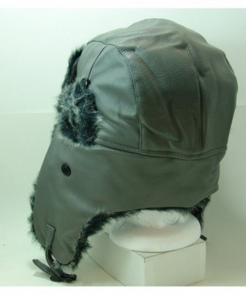 FUROCITY HATS Faux Leather Polyester Trapper in Women's Bomber Hats