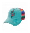 K&B Adjustable Womens Ladies Aztec Serape Cactus Hat Cap - Turquoise Blue - CO184KR5ZUW